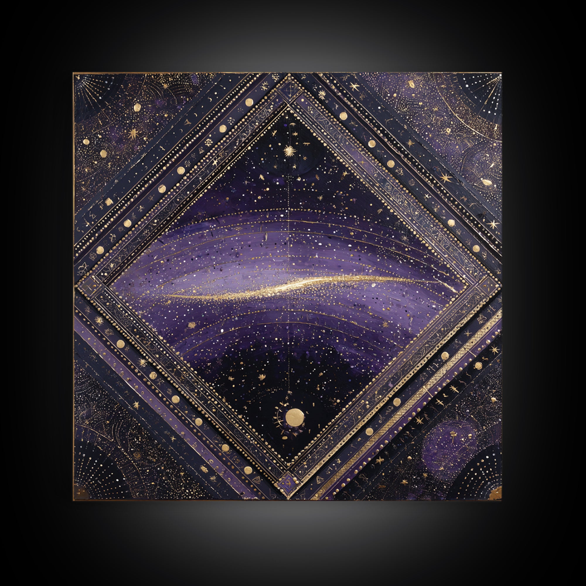 Dreamlike Comet Crossing a Violet Sky Canvas Print, Celestial Art, Whimsical Art, Living Room Decor, Fine Art, Celestial, CEL-1x1-60