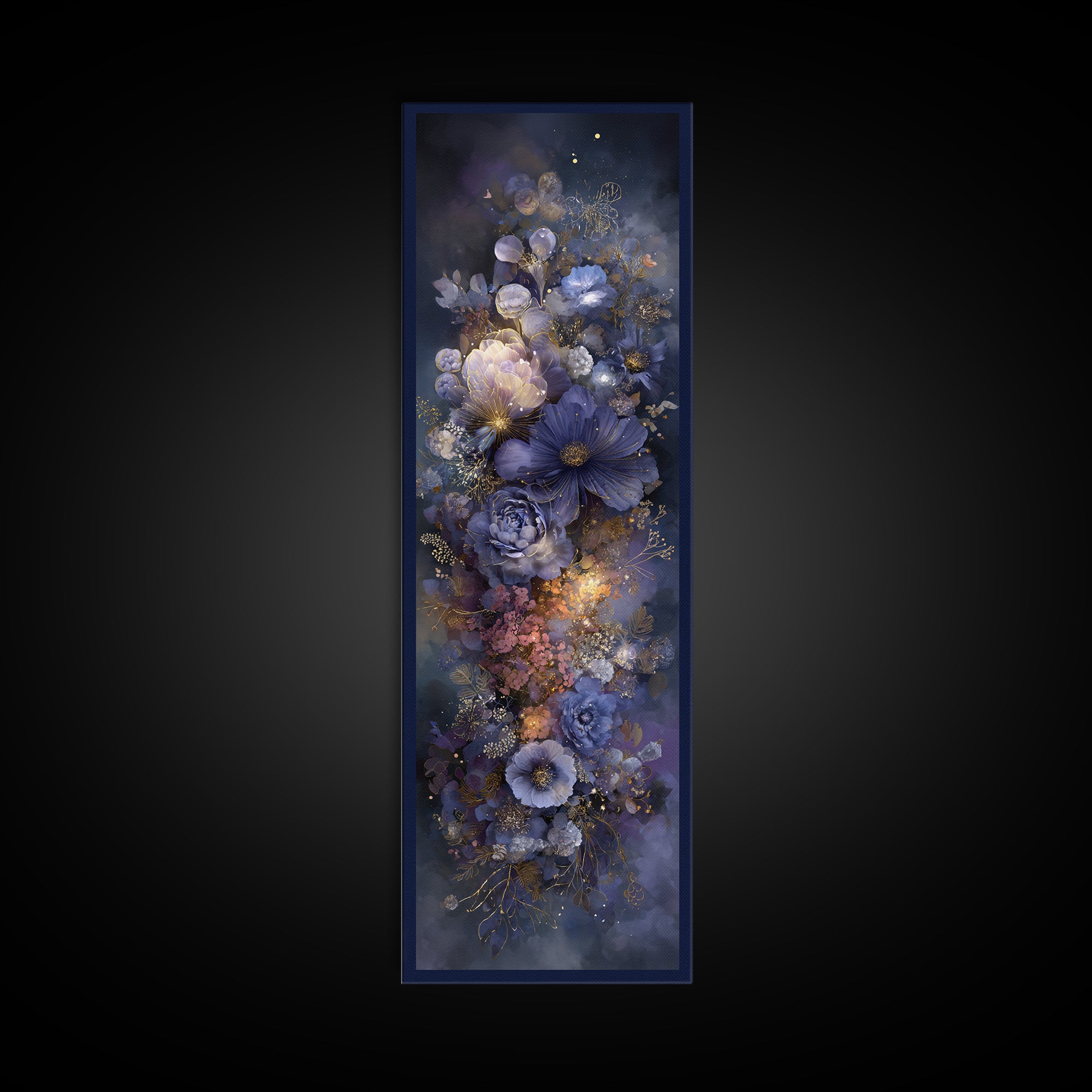 Planetary Botanical Wreath Canvas Print, Celestial Art, Downloadable Prints, Living Room Decor, Watercolor Art, Celestial, CEL-1x3-2