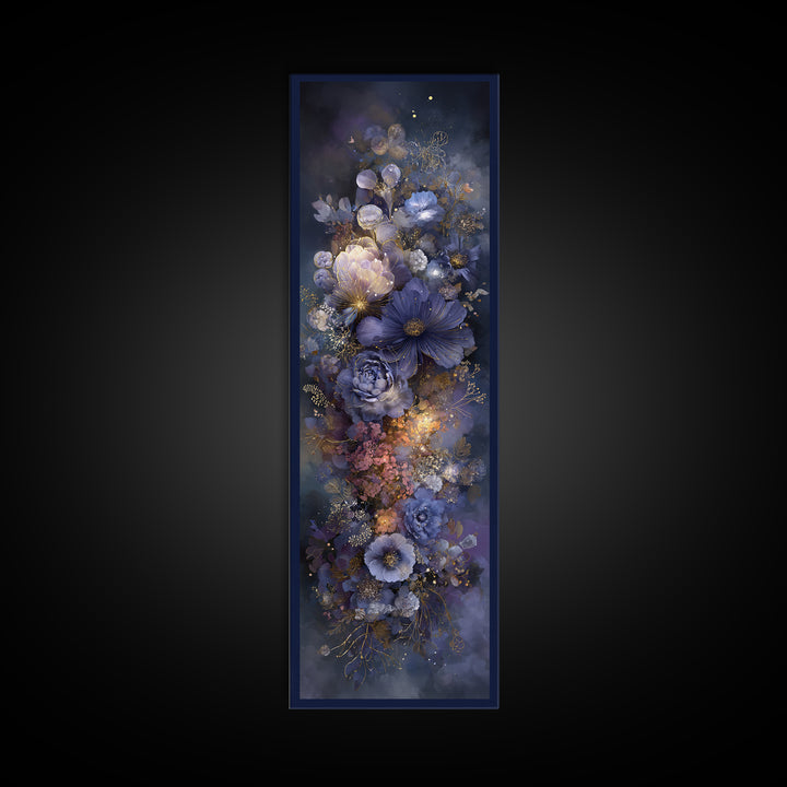 Planetary Botanical Wreath Canvas Print, Celestial Art, Downloadable Prints, Living Room Decor, Watercolor Art, Celestial, CEL-1x3-2