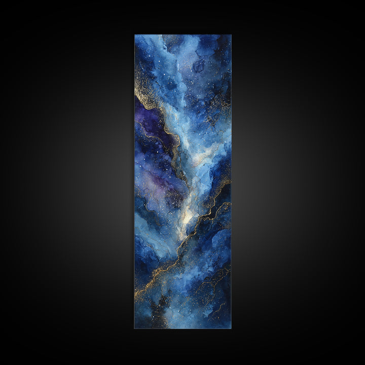 Galaxy Swirl with Jewel Tone Nebula Clouds Canvas Print, Celestial Art, Neutral Decor, Living Room Decor, Fine Art, Celestial, CEL-1x3-32