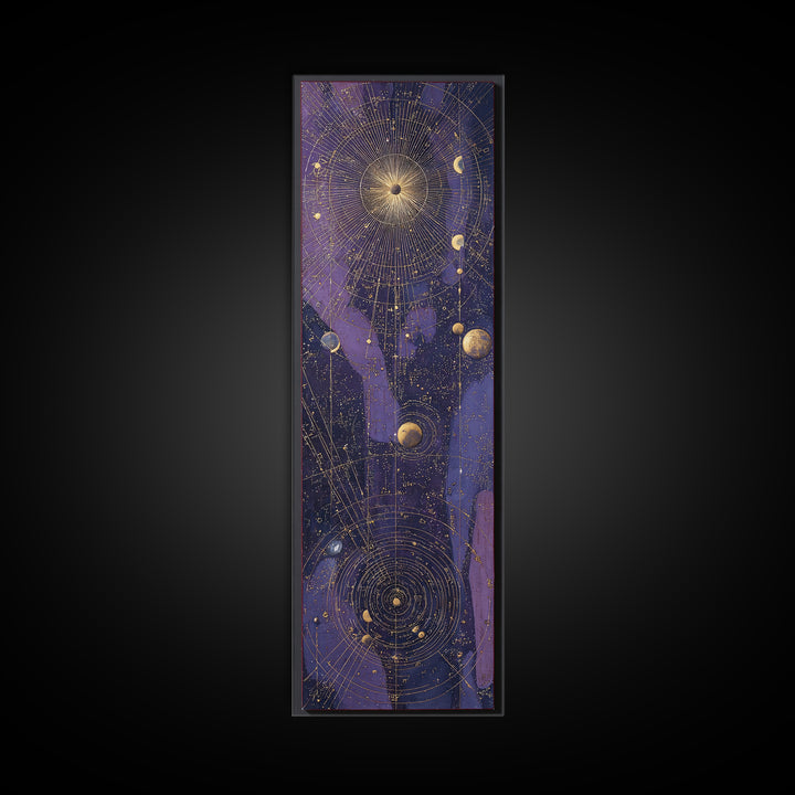 Twelve Small Moons Arranged as Elegant Pattern Canvas Print, Celestial Art, Living Room Decor, Abstract Art, Celestial, CEL-1x3-60