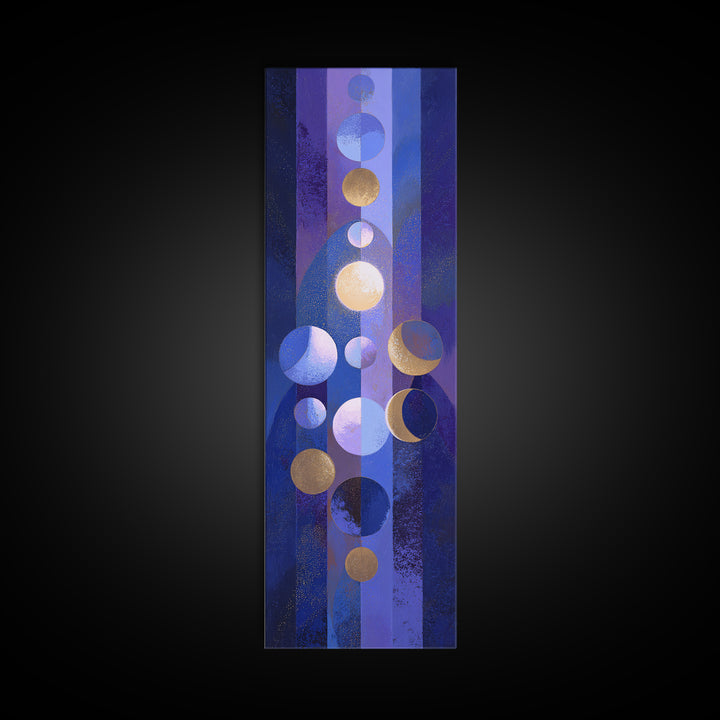 Twelve Small Moons Arranged as Elegant Pattern Framed Canvas Print, Celestial Art, Wall Art, Living Room Decor, Celestial, CEL-1x3-84