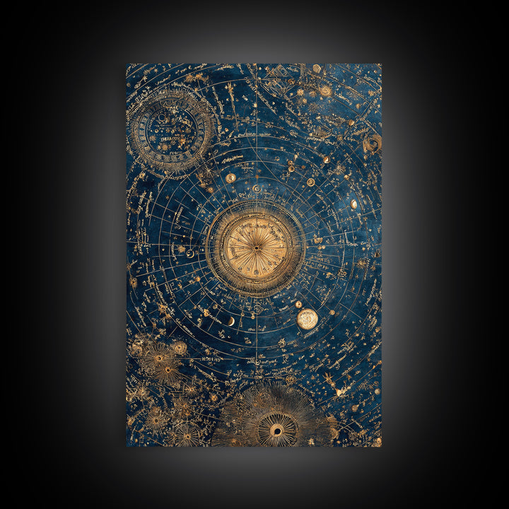 Blue Star Map Framed Canvas Print, Celestial Art, Wall Decor, Living Room Decor, Fine Art, Celestial, Contemporary Art, CEL-2x3-30