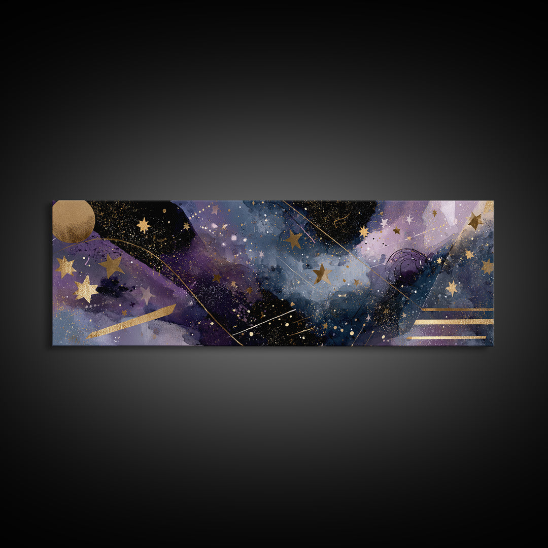 Astronaut Helmet Reflecting a Field of Stars Framed Canvas Print, Celestial Art, Animal Prints, Living Room Decor, Celestial, CEL-3x1-7