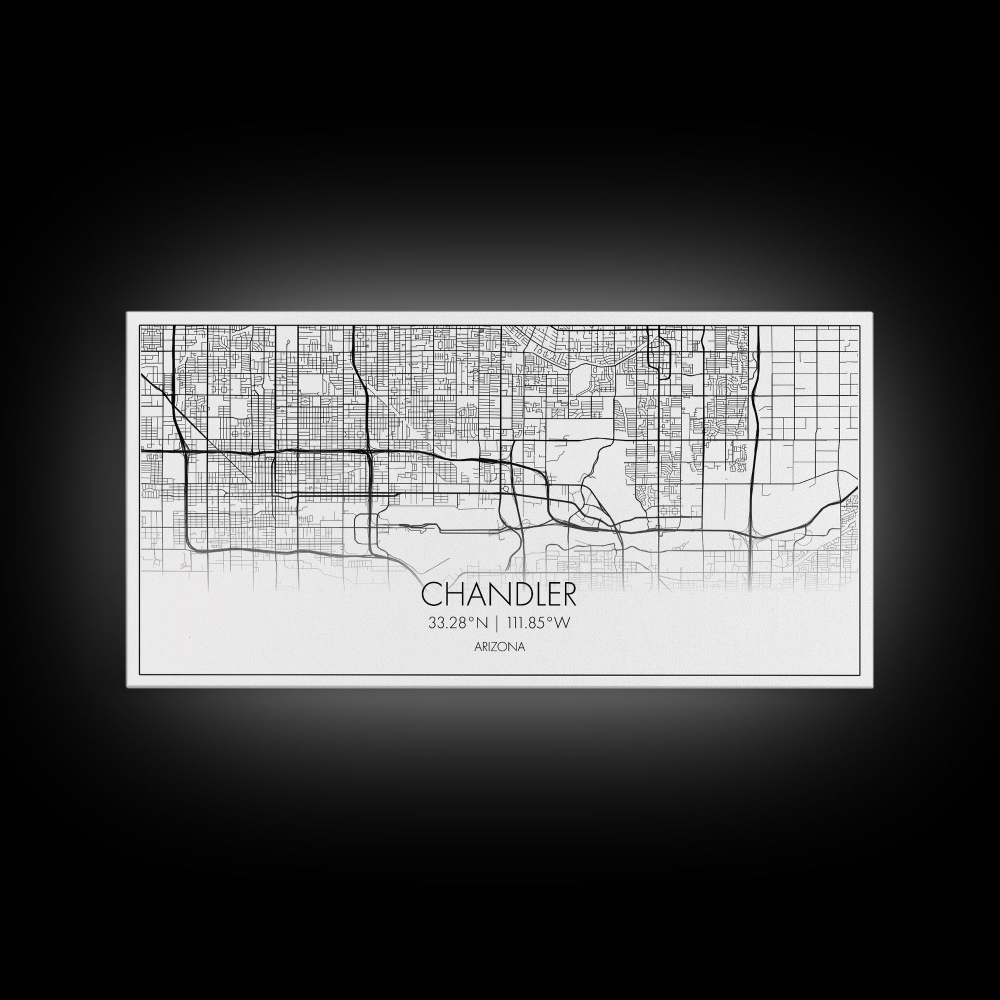 Chandler Street Map, Arizona Map, Map Print, Modern Art, Wall Art, Canvas Art, Office Décor, Prints Wall Art, Farmhouse Prints, Room Décor