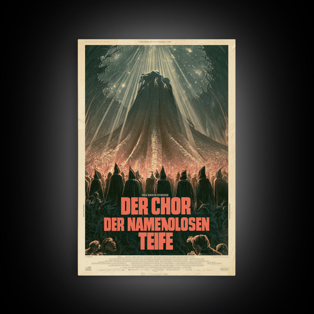 The Choir Of The Nameless Deep, German Language Horror Movie Poster, 1960s Horror Art, Lovecraftian Horror Poster, Framed Canvas Print