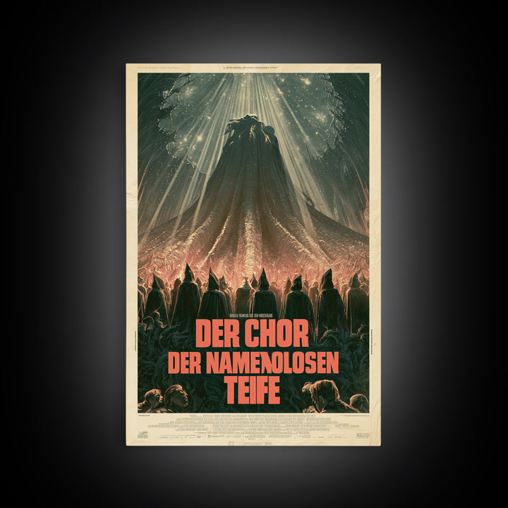 The Choir Of The Nameless Deep, German Language Horror Movie Poster, 1960s Horror Art, Lovecraftian Horror Poster, Framed Canvas Print