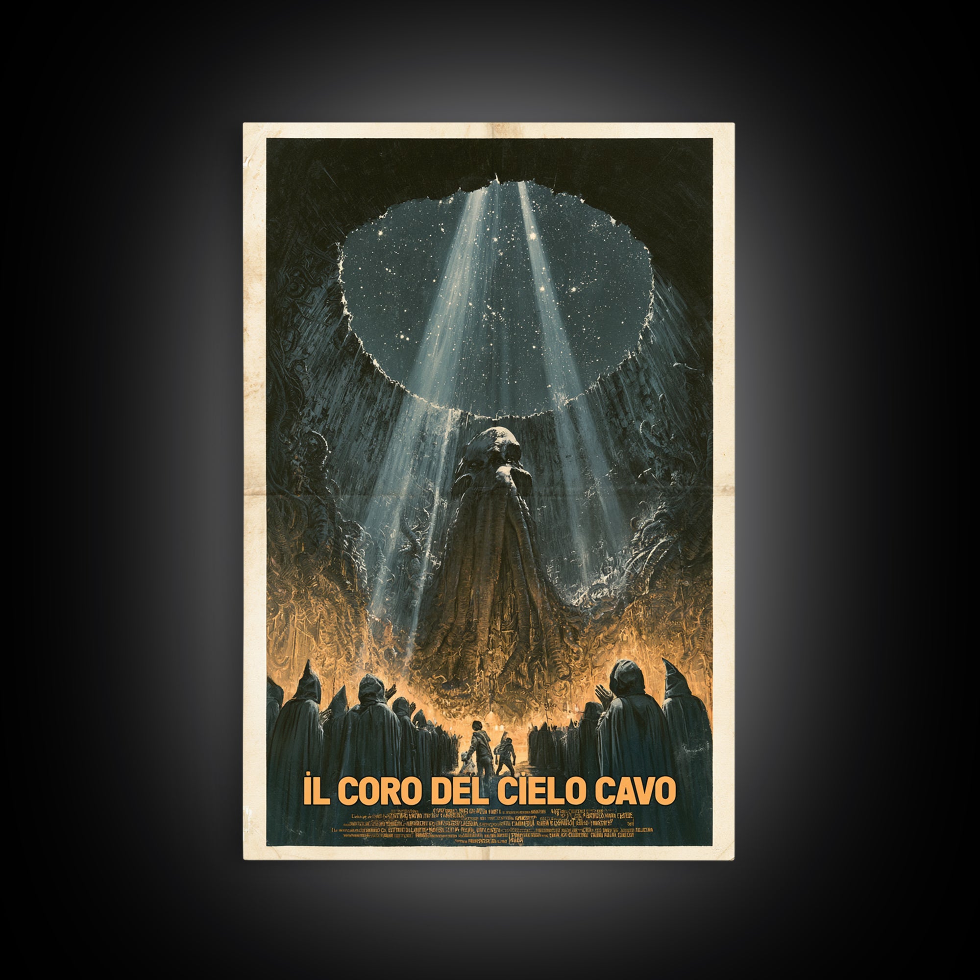 The Choir Of The Hollow Sky, Italian Language Horror Movie Poster, 1970s Horror Art, Eldritch Cinema Wall Art, Framed Canvas Print