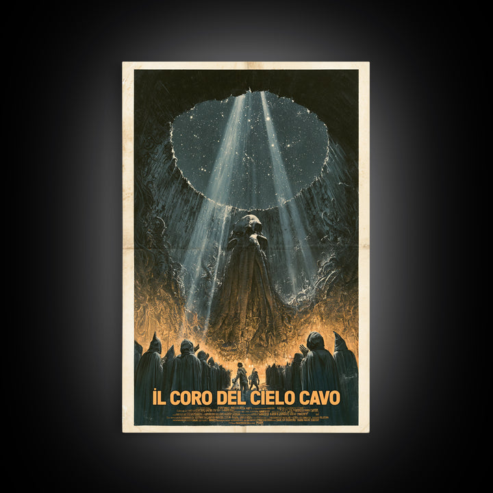 The Choir Of The Hollow Sky, Italian Language Horror Movie Poster, 1970s Horror Art, Eldritch Cinema Wall Art, Framed Canvas Print