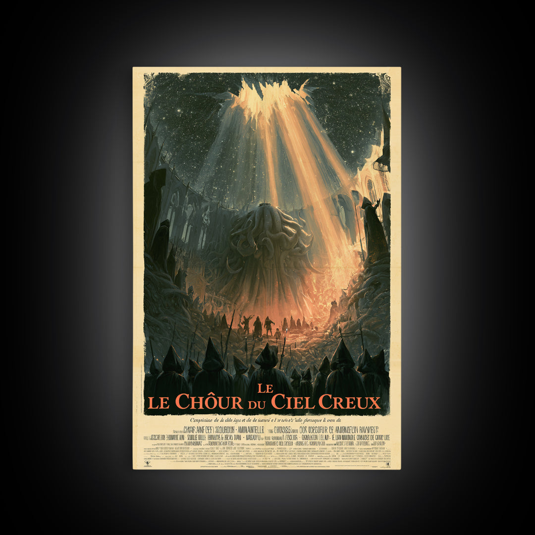 The Choir Of The Hollow Sky, French Language Horror Movie Poster, 1960s Horror Art, Cult Horror Poster, Framed Canvas Print