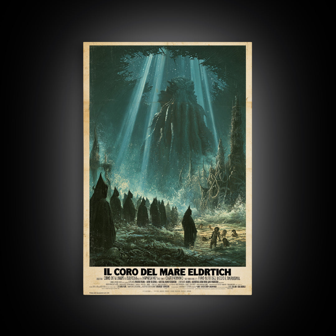 The Choir Of The Eldritch Sea, Italian Language Horror Movie Poster, 1970s Horror Art, Cult Horror Poster, Framed Canvas Print