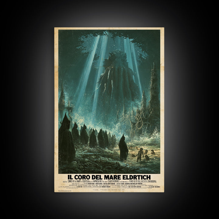 The Choir Of The Eldritch Sea, Italian Language Horror Movie Poster, 1970s Horror Art, Cult Horror Poster, Framed Canvas Print