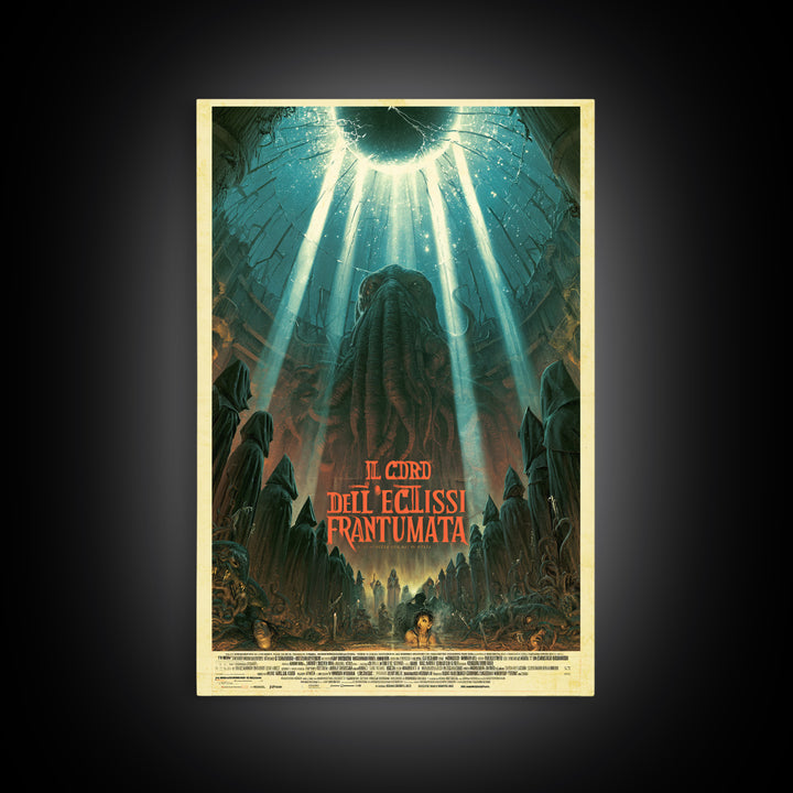 The Choir Of The Shattered Eclipse, Italian Language Horror Movie Poster, 1970s Horror Art, Lovecraftian Horror Poster, Framed Canvas Print