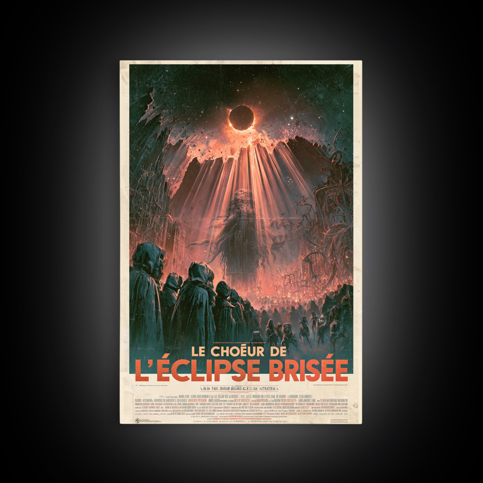 The Choir Of The Shattered Eclipse, French Language Horror Movie Poster, 1960s Horror Art, Cosmic Horror Movie Art, Canvas Print