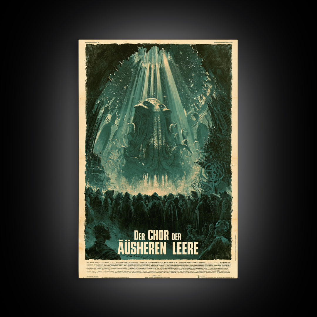 The Choir Of The Outer Void, German Language Horror Movie Poster, 1960s Horror Art, Lovecraftian Horror Poster, Framed Canvas Print