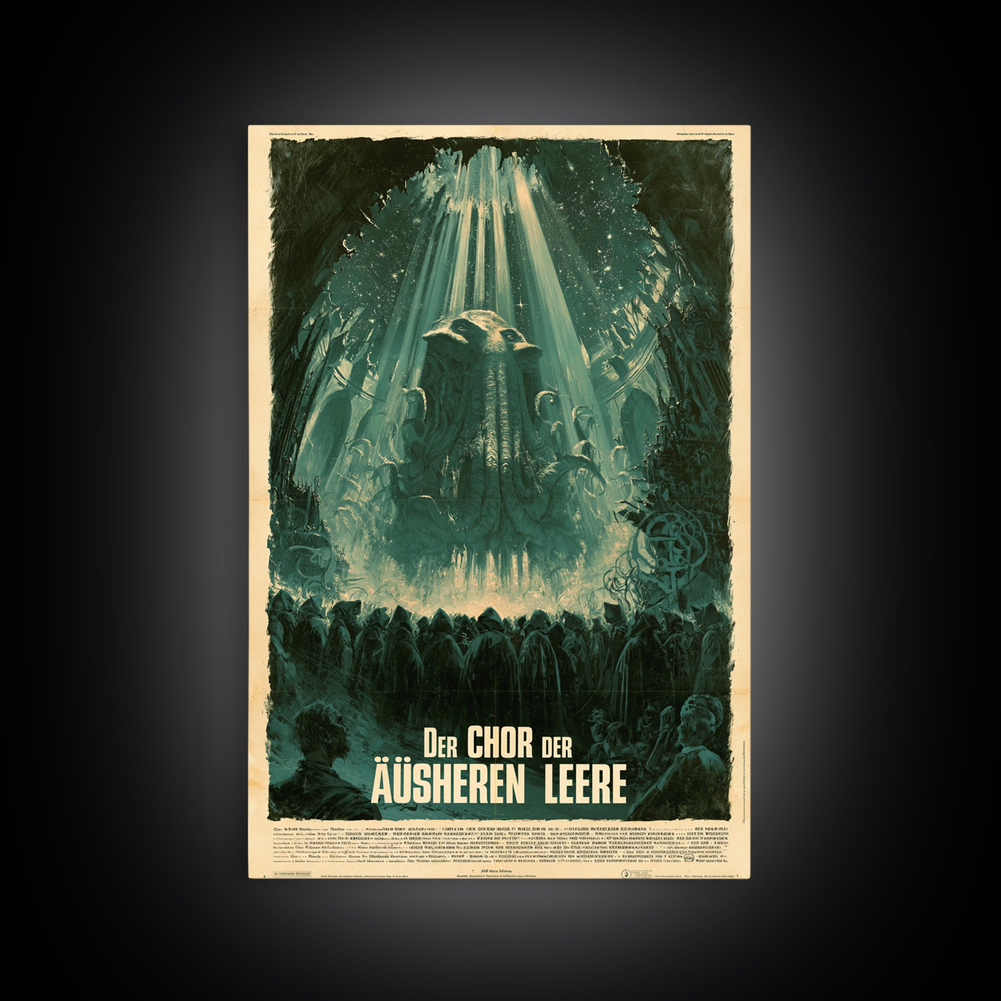 The Choir Of The Outer Void, German Language Horror Movie Poster, 1960s Horror Art, Lovecraftian Horror Poster, Framed Canvas Print