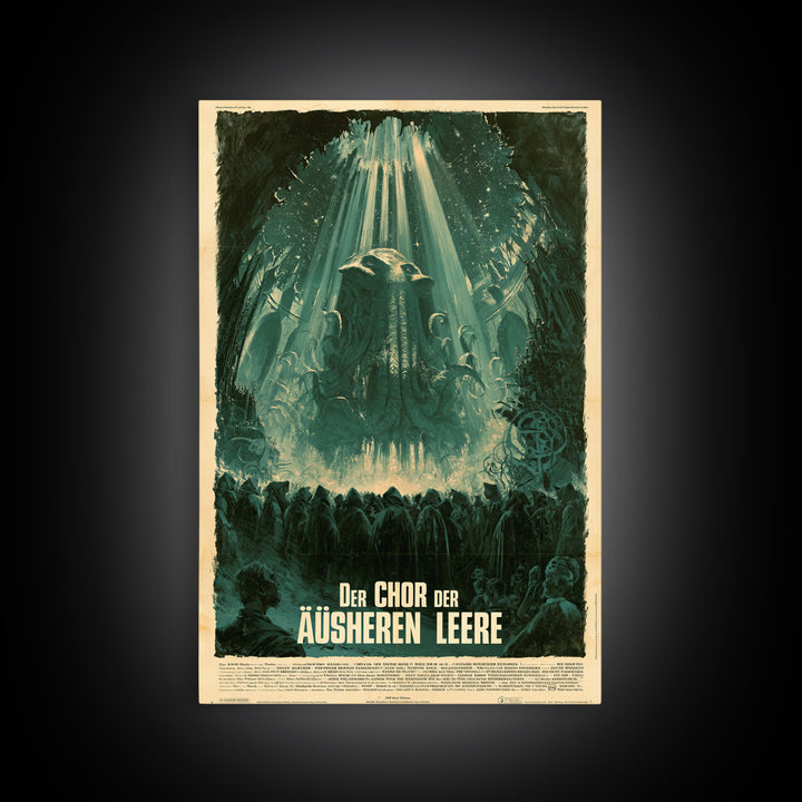 The Choir Of The Outer Void, German Language Horror Movie Poster, 1960s Horror Art, Lovecraftian Horror Poster, Framed Canvas Print