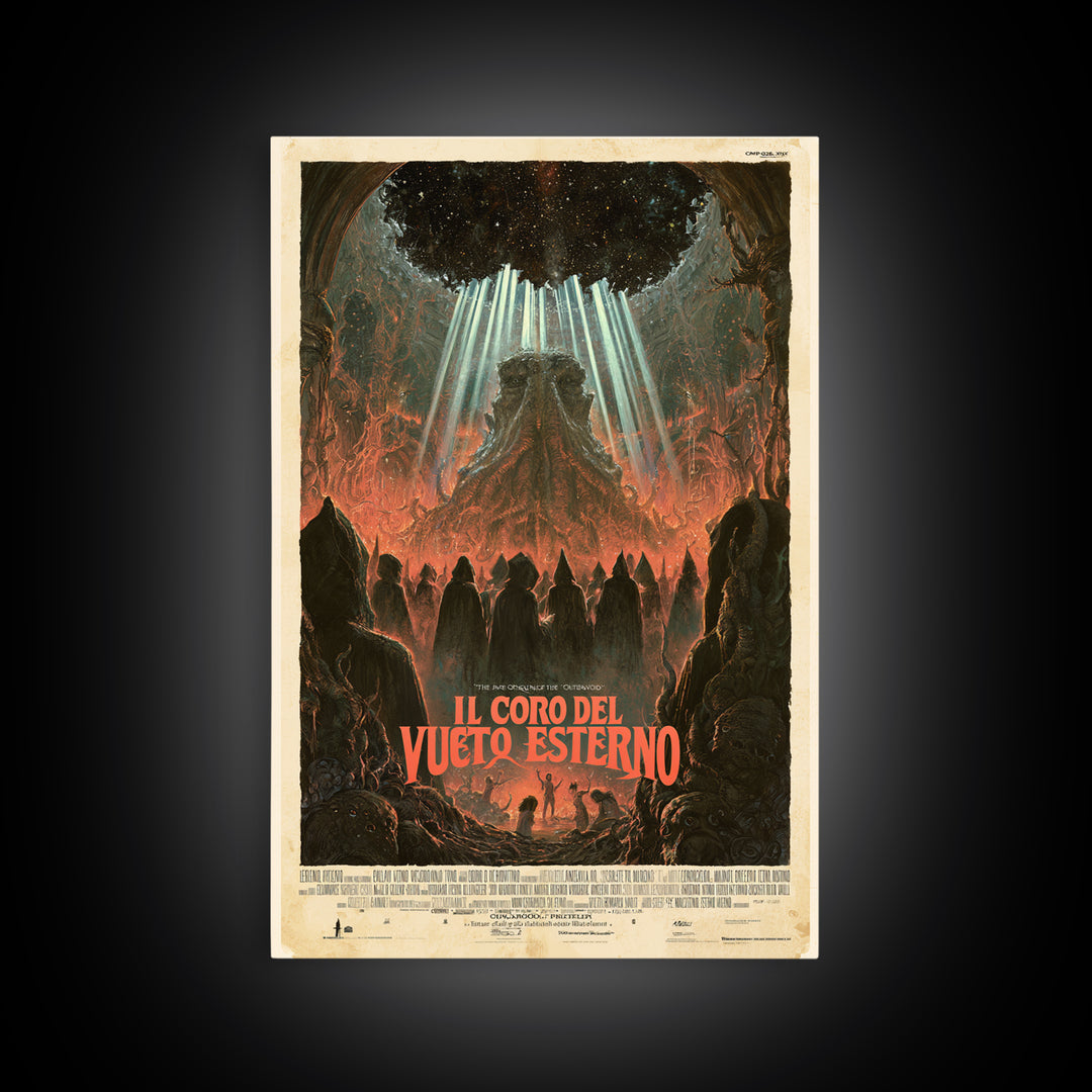 The Choir Of The Outer Void, Italian Language Horror Movie Poster, 1970s Horror Art, Lovecraftian Horror Poster, Framed Canvas Print