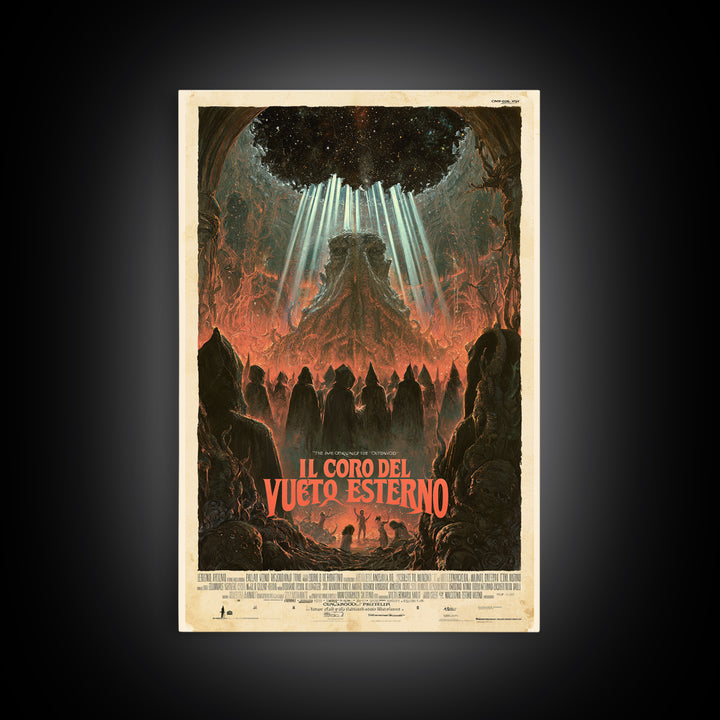 The Choir Of The Outer Void, Italian Language Horror Movie Poster, 1970s Horror Art, Lovecraftian Horror Poster, Framed Canvas Print