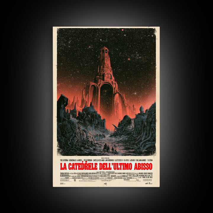 The Cathedral Of The Last Abyss, Italian Language Horror Movie Poster, 1970s Horror Art, Gothic Cinema Wall Art, Framed Canvas Print