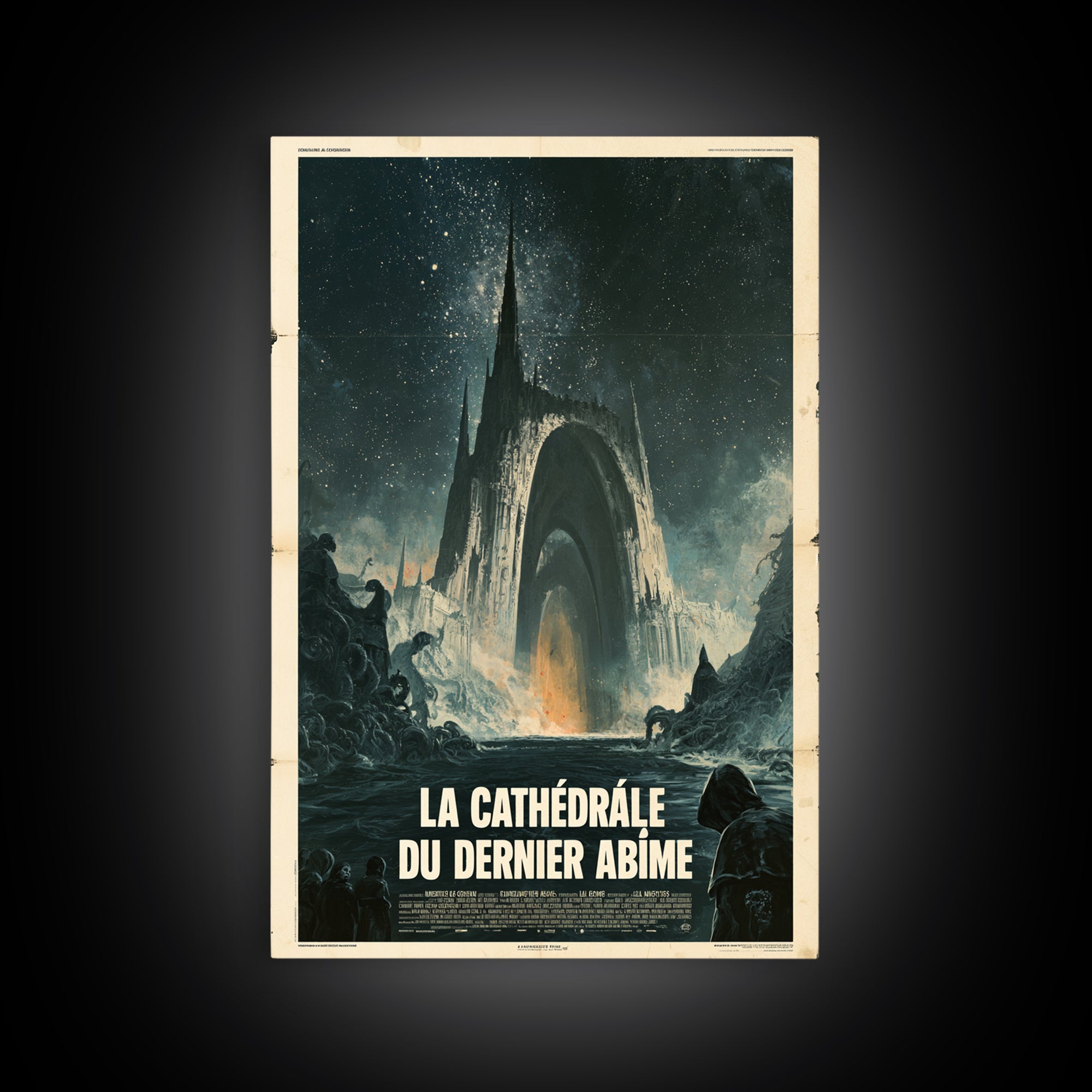 The Cathedral Of The Last Abyss, French Language Horror Movie Poster, 1960s Horror Art, Eldritch Cinema Wall Art, Framed Canvas Print