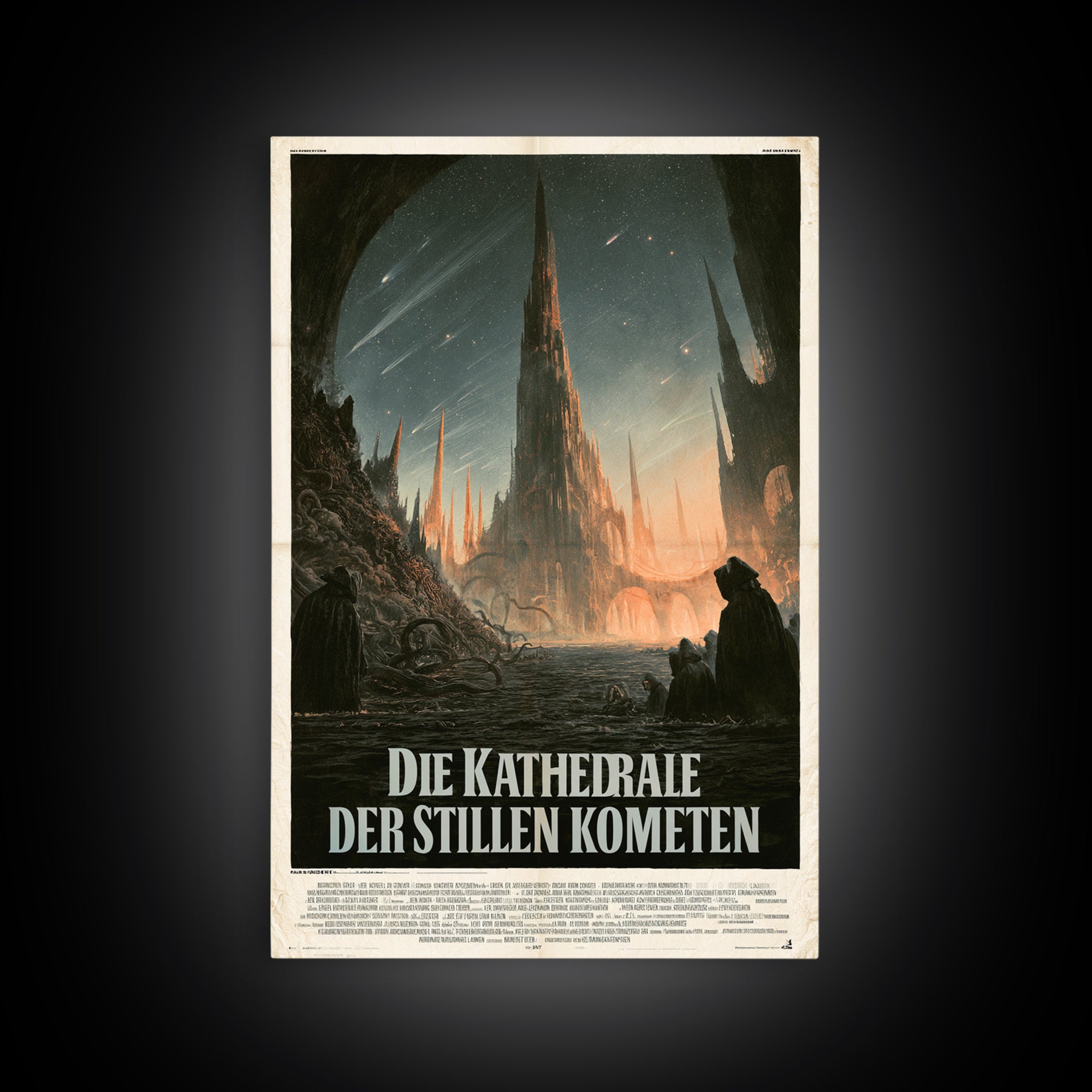 The Cathedral Of Silent Comets, German Language Horror Movie Poster, 1960s Horror Art, Retro Horror Movie Art, Canvas Print