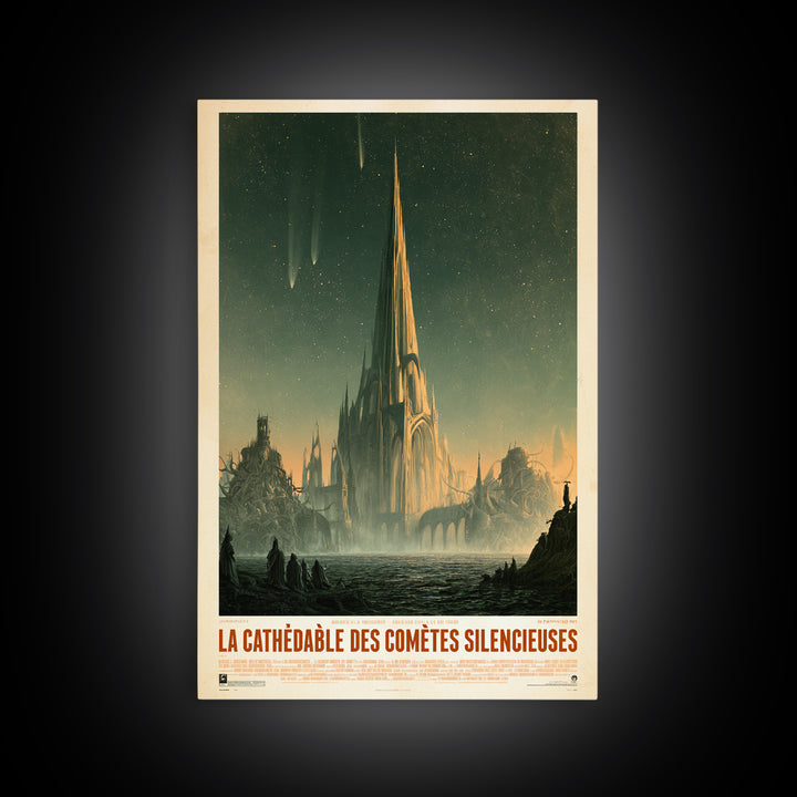 The Cathedral Of Silent Comets, French Language Horror Movie Poster, 1960s Horror Art, Cult Horror Poster, Framed Canvas Print