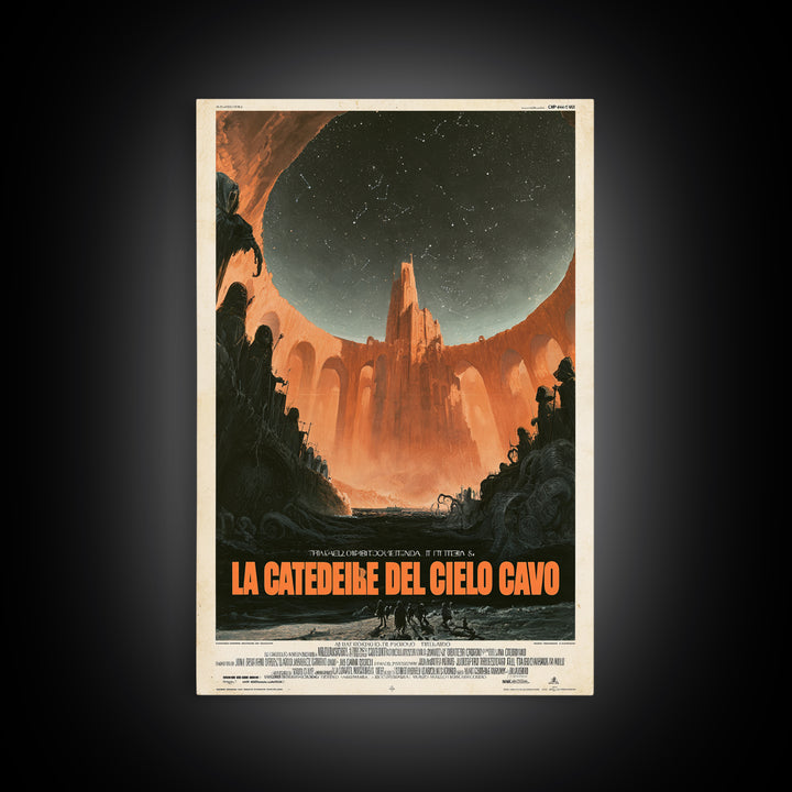 The Cathedral Of The Hollow Sky, Italian Language Horror Movie Poster, 1970s Horror Art, Eldritch Cinema Wall Art, Framed Canvas Print