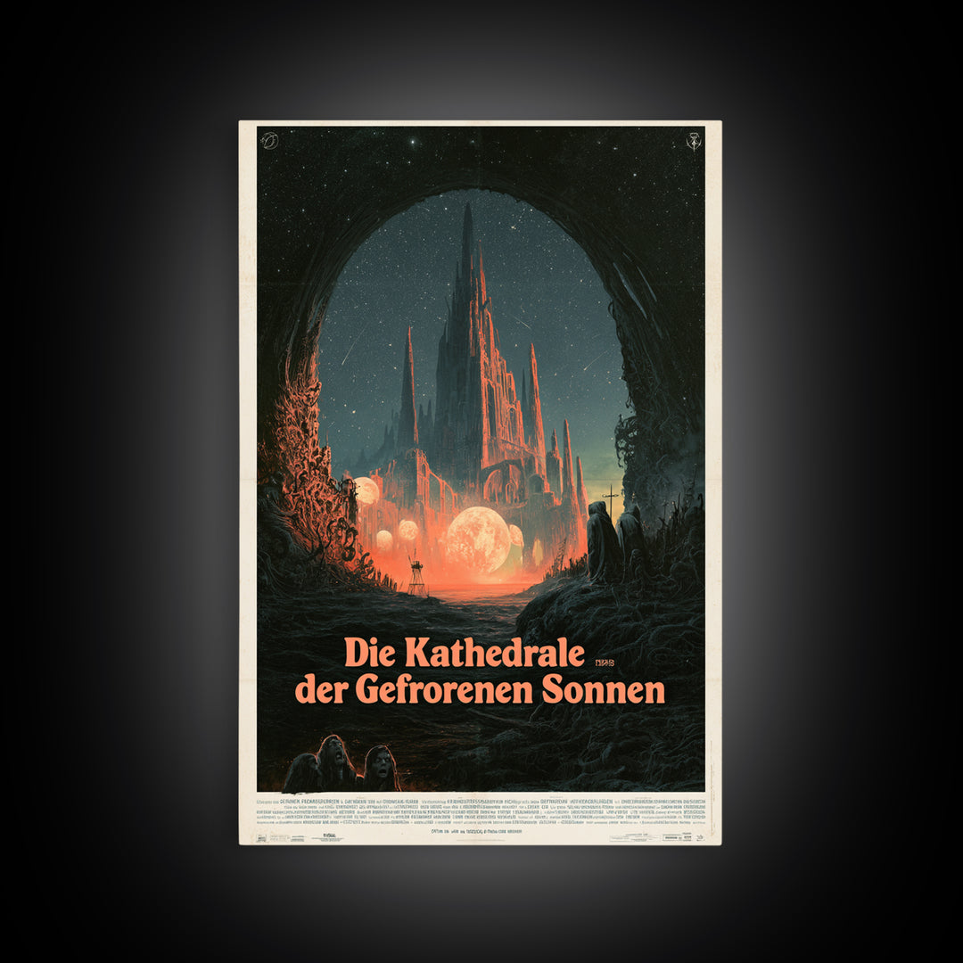 The Cathedral Of Frozen Suns, German Language Horror Movie Poster, 1960s Horror Art, Cult Horror Poster, Framed Canvas Print
