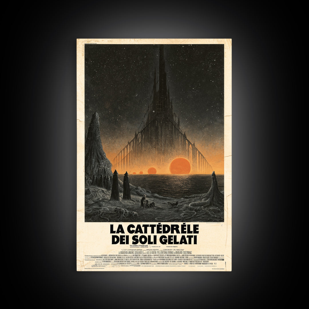 The Cathedral Of Frozen Suns, Italian Language Horror Movie Poster, 1970s Horror Art, Eldritch Cinema Wall Art, Framed Canvas Print