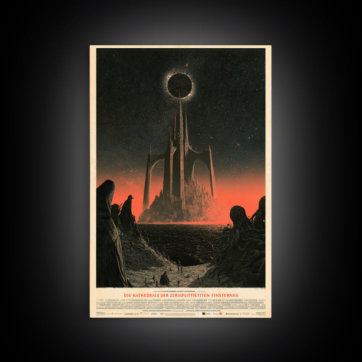 The Cathedral Of The Shattered Eclipse, German Language Horror Movie Poster, 1960s Horror Art, Retro Horror Movie Art, Canvas Print