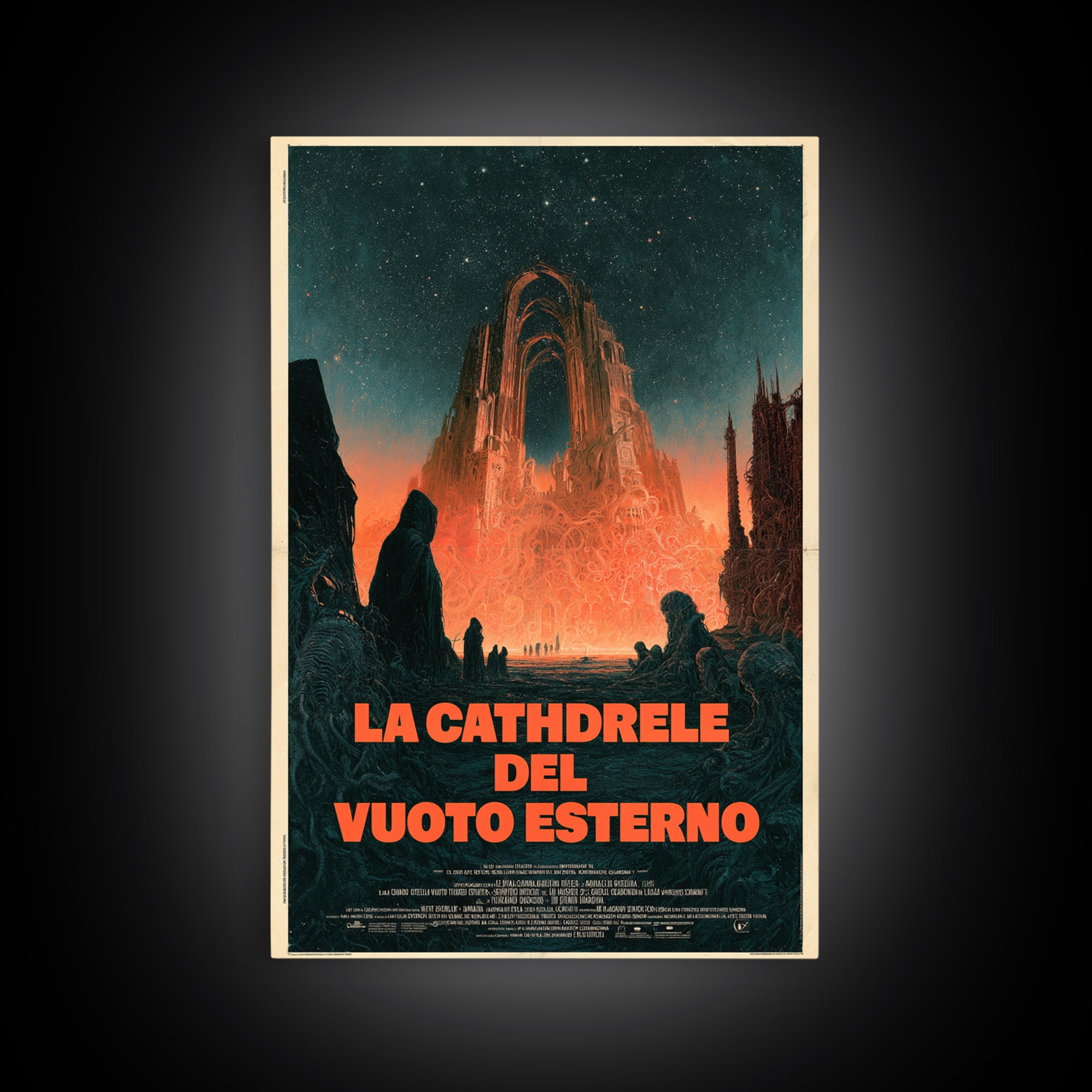 The Cathedral Of The Outer Void, Italian Language Horror Movie Poster, 1970s Horror Art, Eldritch Cinema Wall Art, Framed Canvas Print