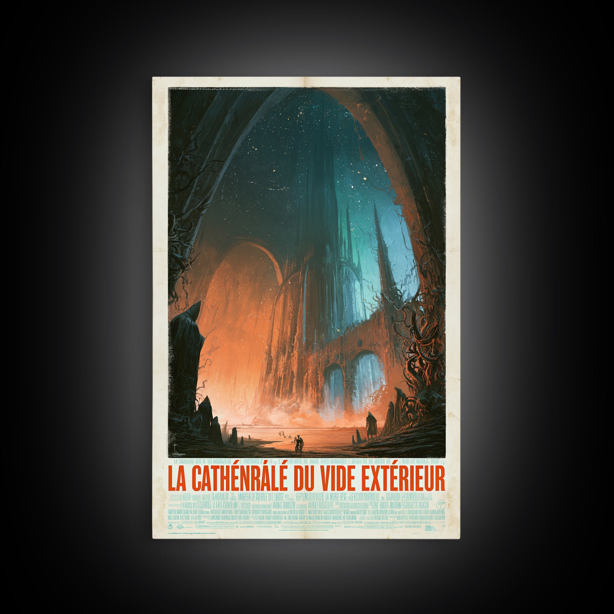 The Cathedral Of The Outer Void, French Language Horror Movie Poster, 1960s Horror Art, Lovecraftian Horror Poster, Framed Canvas Print