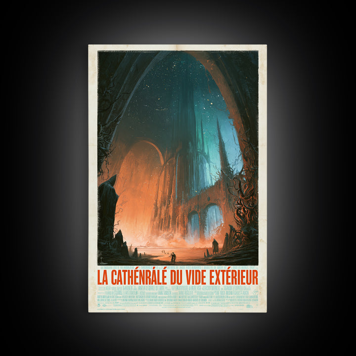 The Cathedral Of The Outer Void, French Language Horror Movie Poster, 1960s Horror Art, Lovecraftian Horror Poster, Framed Canvas Print