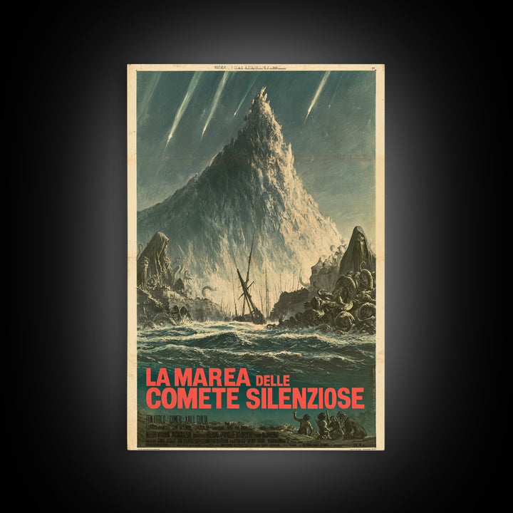 The Tide Of Silent Comets, Italian Language Horror Movie Poster, 1970s Horror Art, Lovecraftian Horror Poster, Framed Canvas Print