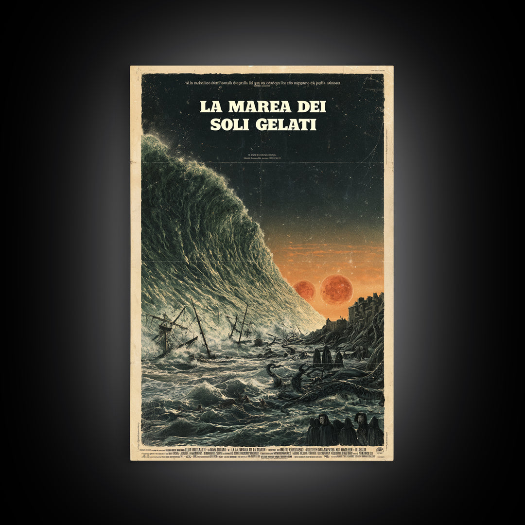 The Tide Of Frozen Suns, Italian Language Horror Movie Poster, 1970s Horror Art, Gothic Cinema Wall Art, Framed Canvas Print
