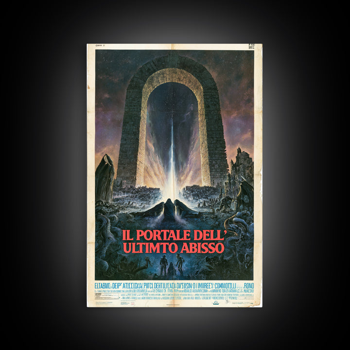 The Gate Of The Last Abyss, Italian Language Horror Movie Poster, 1970s Horror Art, Cult Horror Poster, Framed Canvas Print, Horror Wall Art