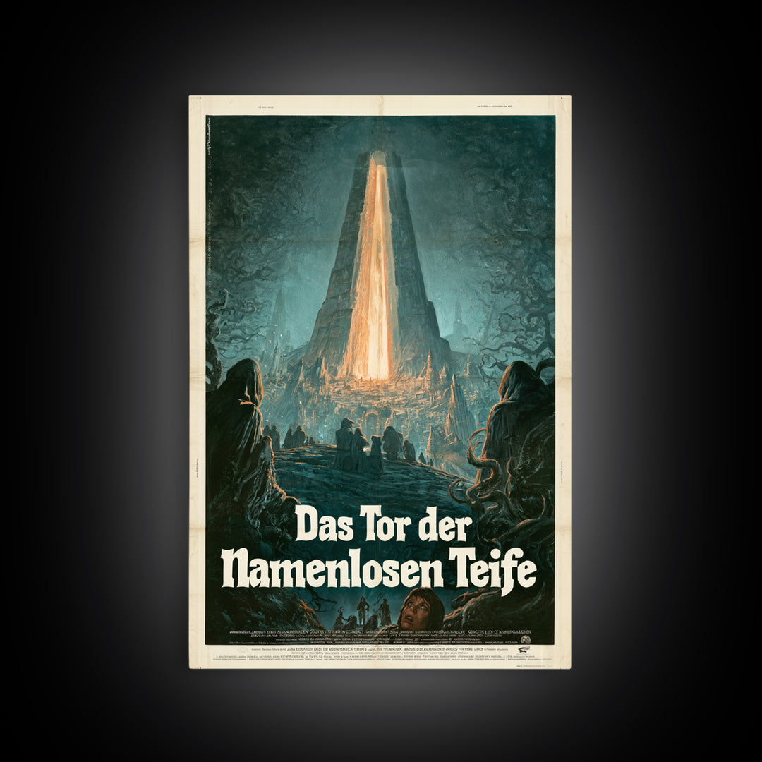 The Gate Of The Nameless Deep, German Language Horror Movie Poster, 1960s Horror Art, Classic Monster Poster, Canvas Print, Horror Wall Art
