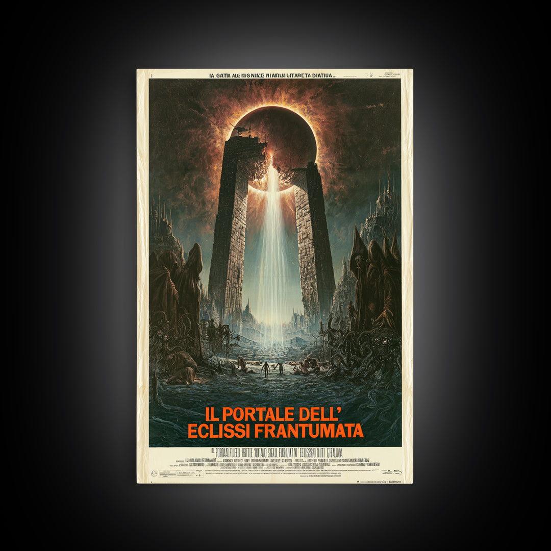 The Gate Of The Shattered Eclipse, Italian Language Horror Movie Poster, 1970s Horror Art, Retro Horror Movie Art, Canvas Print