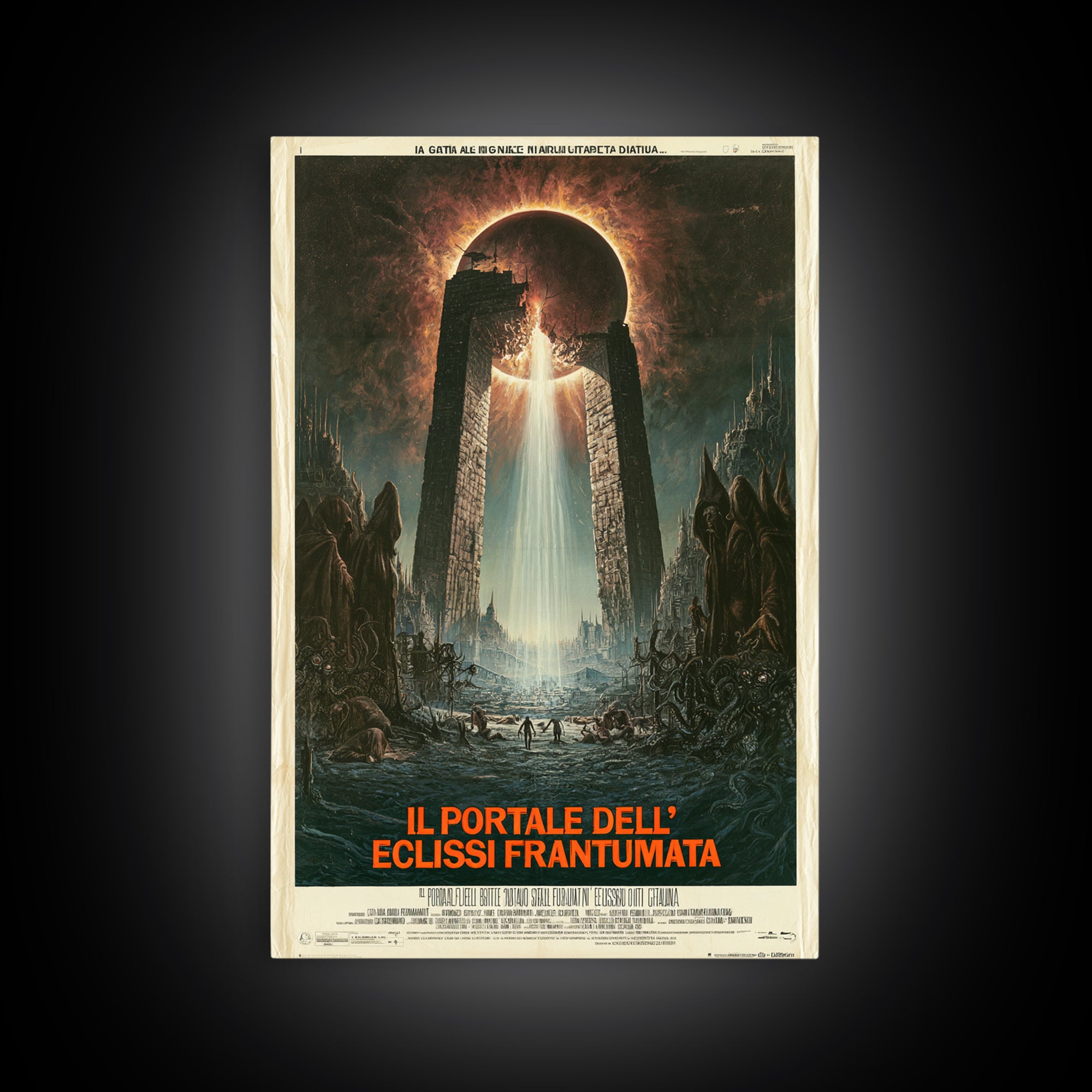 The Gate Of The Shattered Eclipse, Italian Language Horror Movie Poster, 1970s Horror Art, Retro Horror Movie Art, Canvas Print