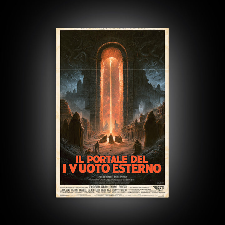 The Gate Of The Outer Void, Italian Language Horror Movie Poster, 1970s Horror Art, Eldritch Cinema Wall Art, Framed Canvas Print
