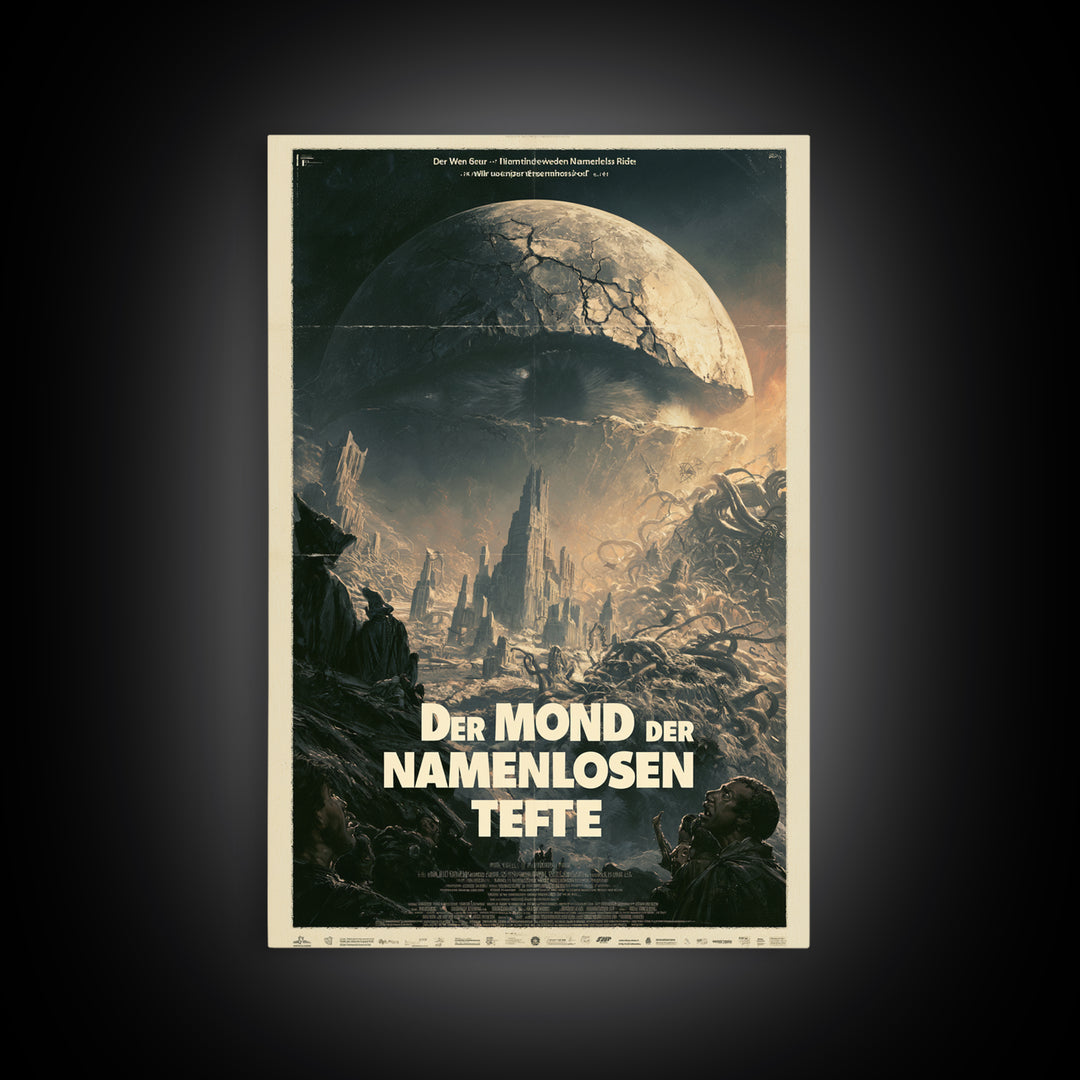 The Moon Of The Nameless Deep, German Language Horror Movie Poster, 1960s Horror Art, Classic Monster Poster, Canvas Print