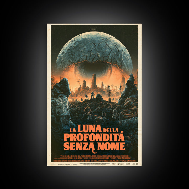 The Moon Of The Nameless Deep, Italian Language Horror Movie Poster, 1970s Horror Art, Gothic Cinema Wall Art, Framed Canvas Print