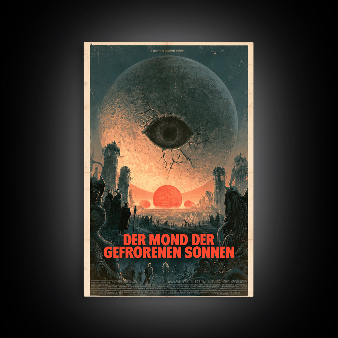 The Moon Of Frozen Suns, German Language Horror Movie Poster, 1960s Horror Art, Gothic Cinema Wall Art, Framed Canvas Print