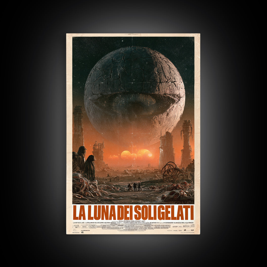 The Moon Of Frozen Suns, Italian Language Horror Movie Poster, 1970s Horror Art, Eldritch Cinema Wall Art, Framed Canvas Print