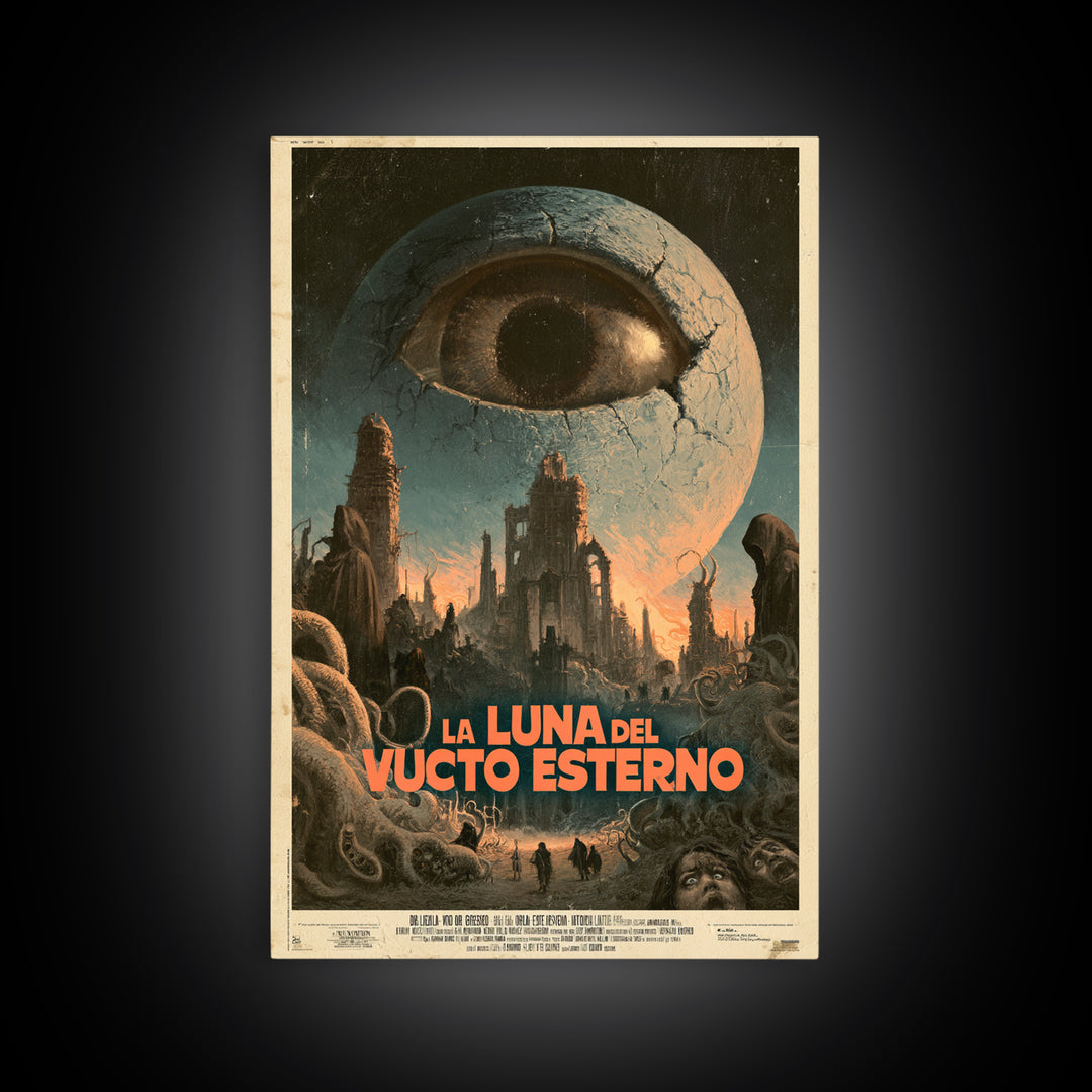 The Moon Of The Outer Void, Italian Language Horror Movie Poster, 1970s Horror Art, Gothic Cinema Wall Art, Framed Canvas Print