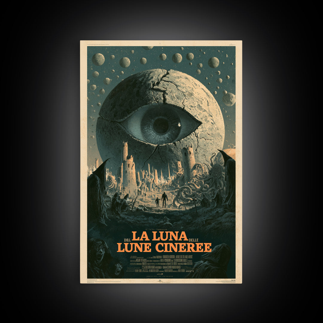 The Moon Of Ashen Moons, Italian Language Horror Movie Poster, 1970s Horror Art, Gothic Cinema Wall Art, Framed Canvas Print