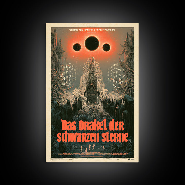 The Oracle Of Black Stars, German Language Horror Movie Poster, 1960s Horror Art, Gothic Cinema Wall Art, Framed Canvas Print