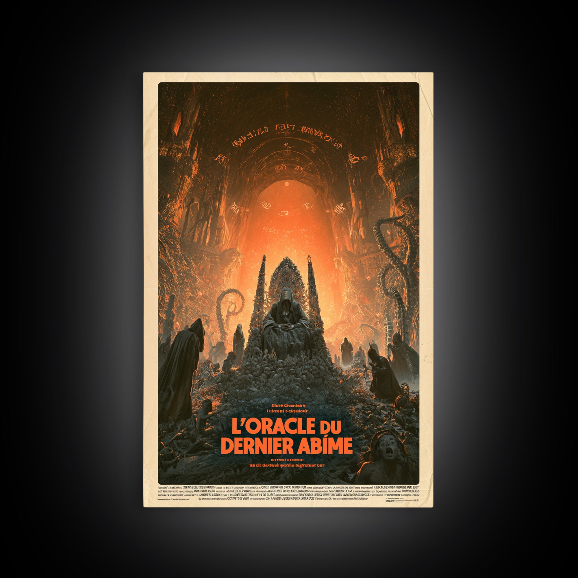 The Oracle Of The Last Abyss, French Language Horror Movie Poster, 1960s Horror Art, Cosmic Horror Movie Art, Canvas Print, Macabre Wall Art