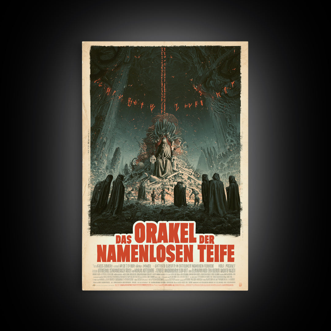 The Oracle Of The Nameless Deep, German Language Horror Movie Poster, 1960s Horror Art, Classic Monster Poster, Canvas Print